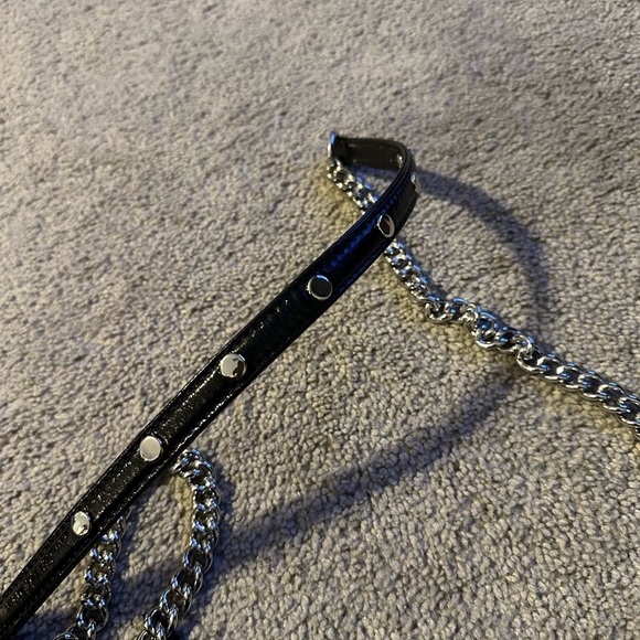 REBECCA MINKOFF LEATHER PURSE BLACK CLUTCH CROSSBODY SHOULDER BAG STUDDED - Picture 7 of 11